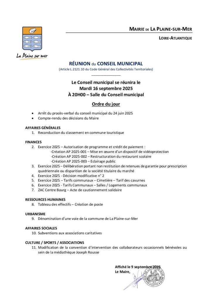 Image du document Ordre du Jour – Conseil Municipal du 16.09.2025