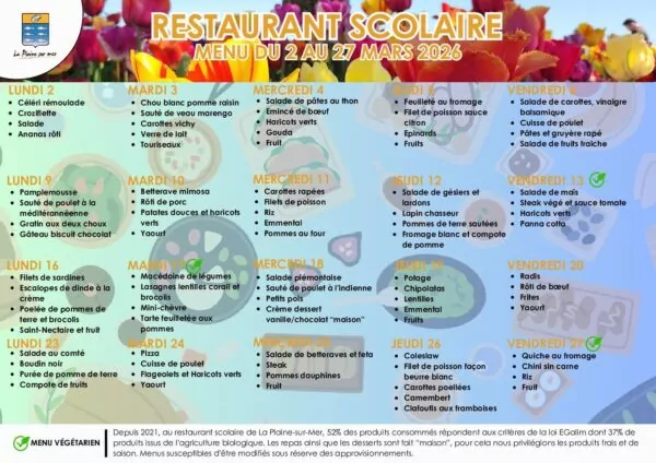 Image du document Menu du 02 au 27 mars