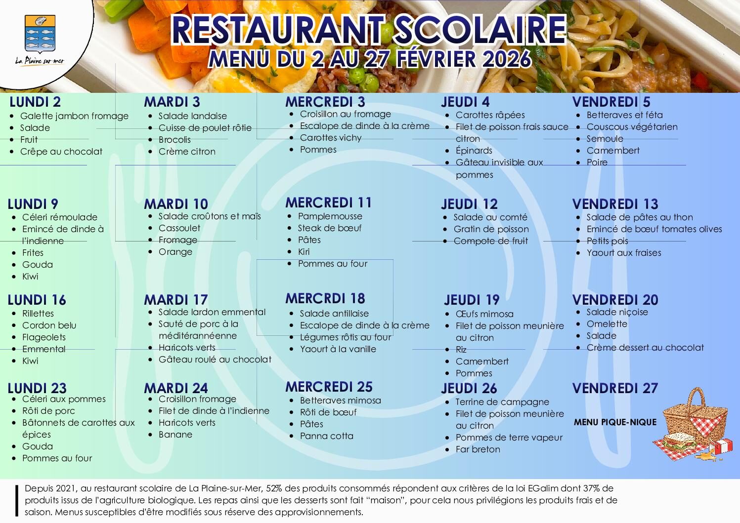 Image du document Menu du 02 au 27 février 2026