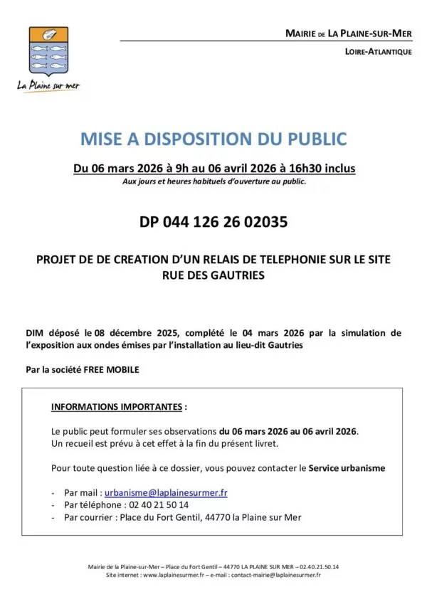 Image du document Projet création d&rsquo;un relais de téléphonie rue des Gautries