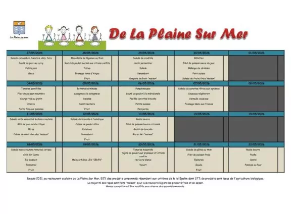 Image du document Menu du 27/04/2026 au 22/05/2026