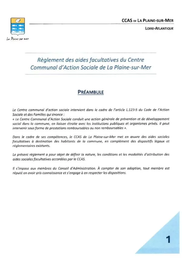 Image du document Règlement des aides factultatives du CCAS signé