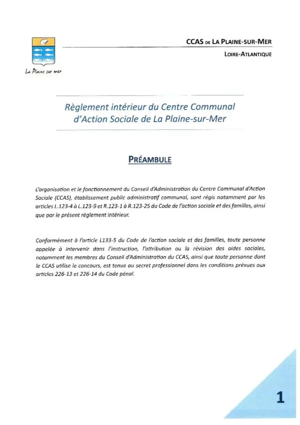 Image du document Règlement intérieur du CCAS signé