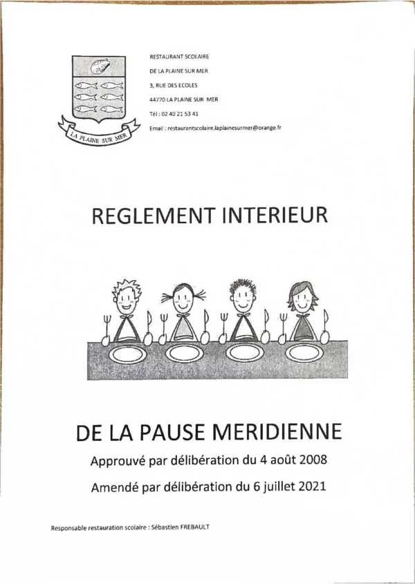 Image du document Réglement restaurant scolaire 6 juillet 2021