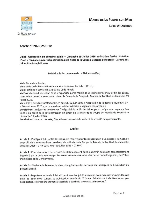 Image du document A_2026-258-PM_ Occupation du domaine public – Fan Zone 19 Juillet